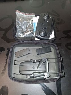 Black Foldable RC Quadcopter Drone w/ Remote Controller, 2 Batteries & Case