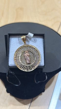 14K Two Tone San Judas Pendant