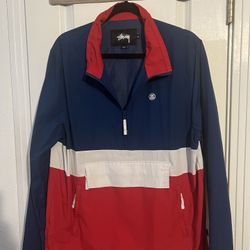 Vintage Stussy Windbreaker Pullover Jacket 