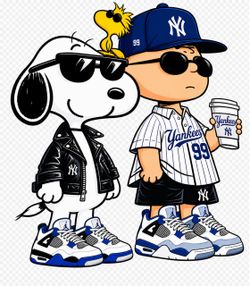 Snoopy & Charlie Brown Yankees DTF Transfer Print