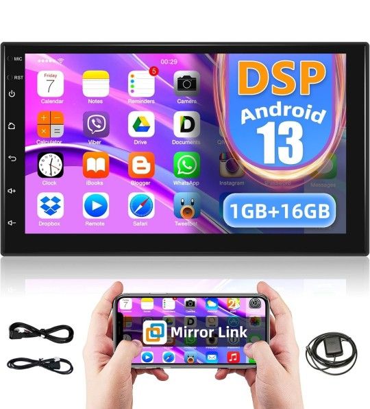 2Din Car Stereo,7 Inch Touchscreen Double Din Car Radio Receiver with Bluetooth/GPS/Mirror Link/SWC/WiFi+AHD Backup Camera