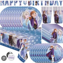 Frozen Birthday Party Supplies Bundle – Decorations + Plates + Cups