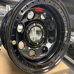 Raceline RT8168060 - Rock 8 Beadlock 16X8 offset -19 6X5.5 Black 3.75” BS Steel