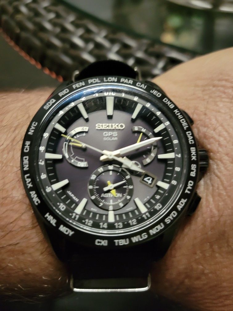Seiko Aston Solar Gps Black Ceramic