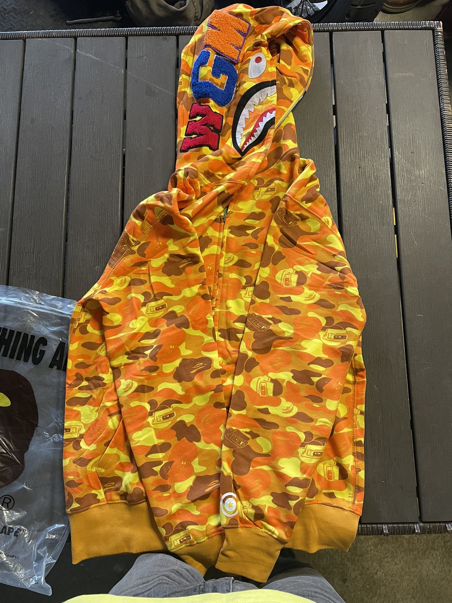 Orange Bape Hoodie