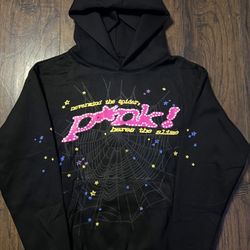 Sp5der Hoodie Black And Pink