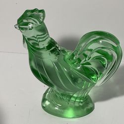 VINTAGE Fenton emerald green glass rooster figurine USA 5.5"
