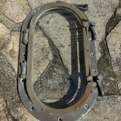 Vintage Bronze Porthole Oval  17.5" x 10.5" Nautical Ship Window