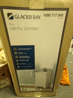 Glacier Bay 18” White Bathroom Vanity Combo New