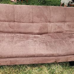 Futon Sofa Bed Multiway Microsuede Brown