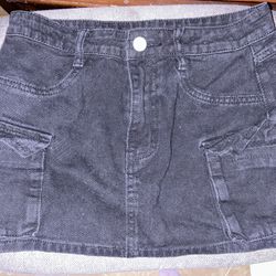 Black Denim Skirt