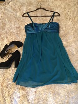 Teal spaghetti strap dress