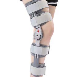 Post Op Knee Support Brace for Men Women, Hinged ROM Knee Immobilizer Knee Leg Brace Orthopedic Patellar Stabilizing Locking Knee Brace for ACL, Menis
