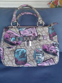 Kathy Van Ireland  Travel Print Satchel Handbag