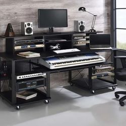 Ultimate Music Producer's Desk Black Finish