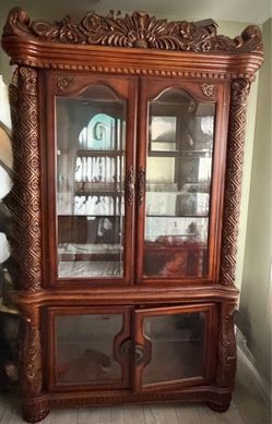 Acme Vendome Cherry Curio Cabinet