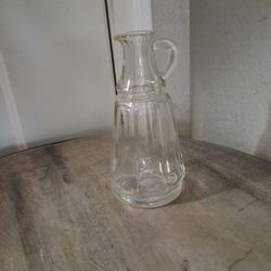 Vintage Octagonal Clear Glass Cruet 