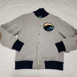 Rare Pink Dolphin Thick Bomber Jacket Embroided Wave Logo