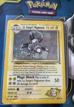 Lt. Surge's Magneton 008/132 Gym Heroes Holo Pokémon Card Vintage LP
