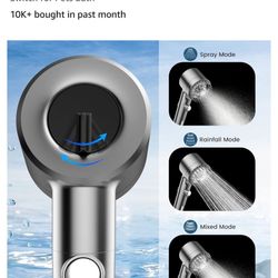 Filtered Shower Head with Handheld, High Pressure Water Flow and Multiple Spray Modes Shower Head with Filter, Power Wash for Hard Water, Showerhead w