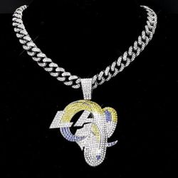 Rams Football Iced Chain Necklace 20 or 24" SHIPPING AVAIL