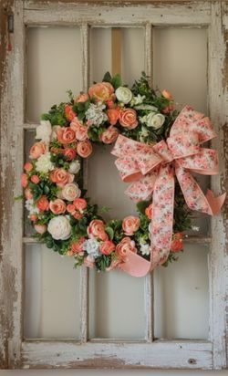 Gorgeous Coral Spring/Summer Wreath
