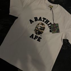 White Bape Camo Shirt Size S