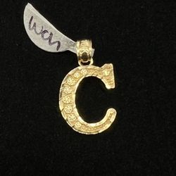 $150 Yellow Gold Initial Letter C Charm