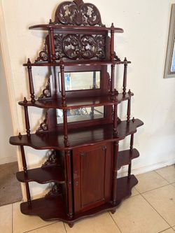 Antique Victorian-style Wooden Display Cabinet