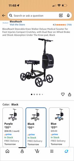 Knee walker for foot injuries