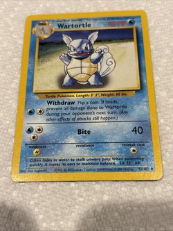 Pokemon Cards: Base Set 1st Edition Uncommon: Wartortle 42/102