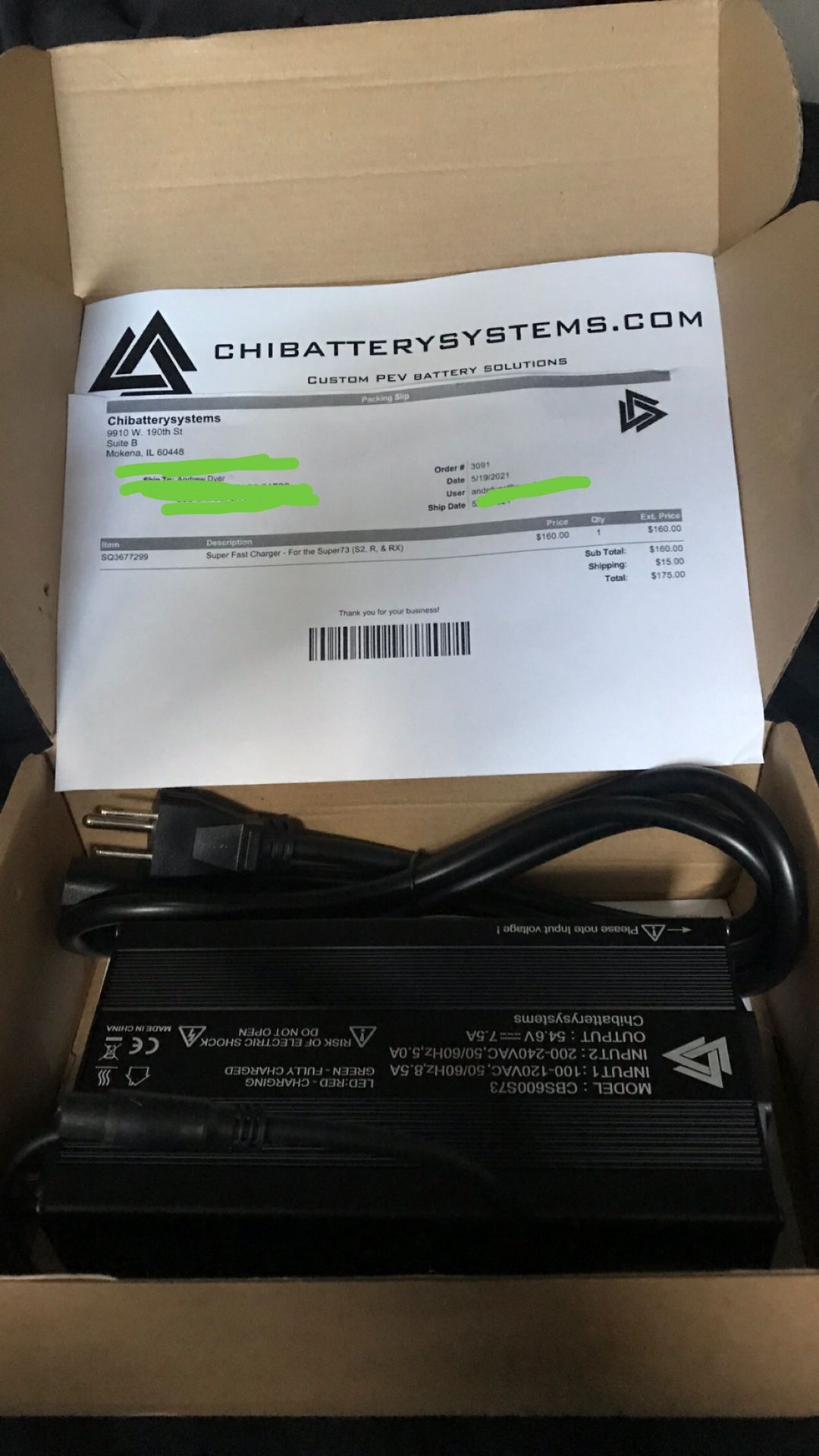 Chinbattery Systems super Fast Charger For The Super 73 S2 R