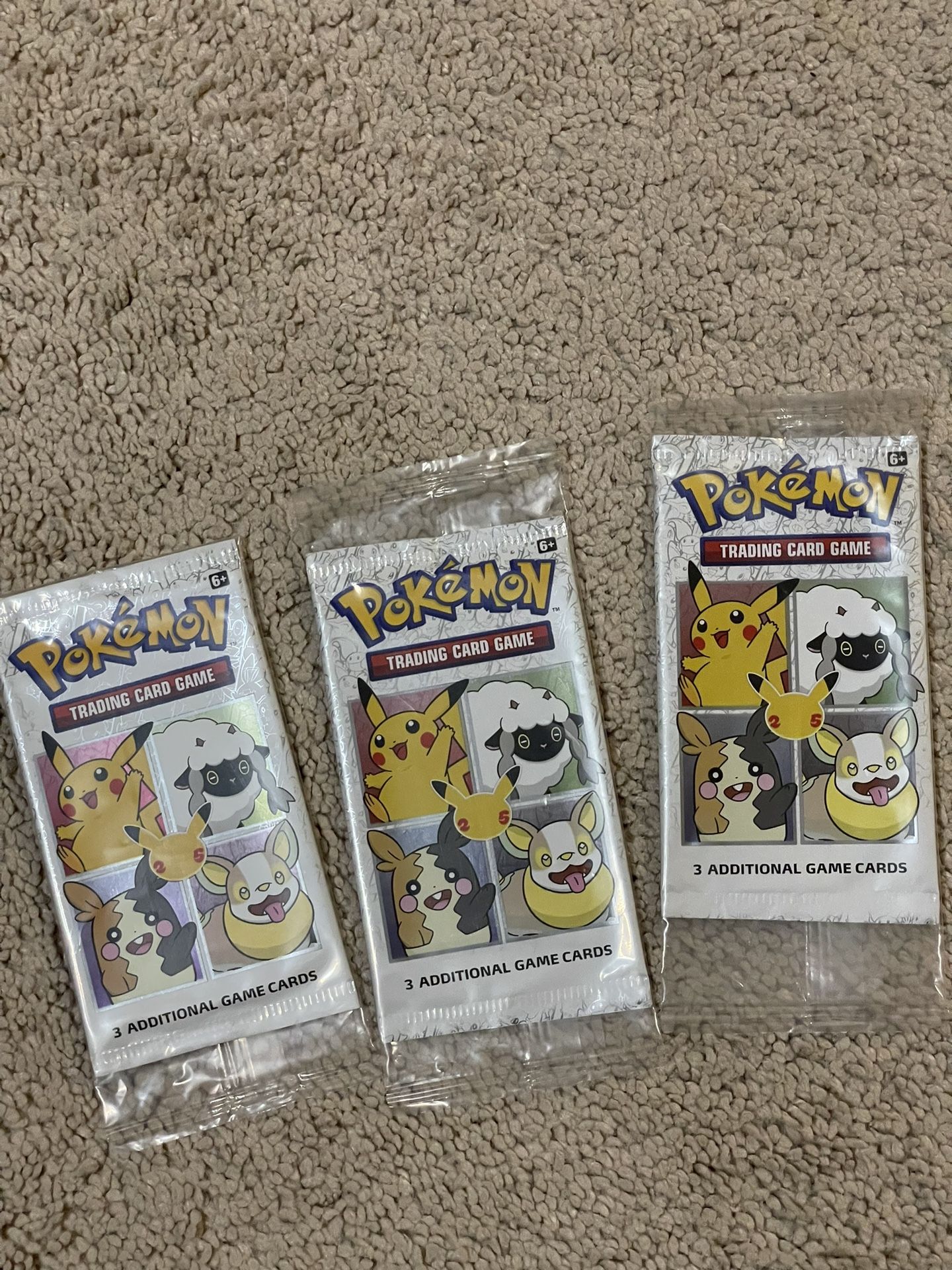 25th Anniversary General Mills Pokemon Cereal 3 Card Booster Packs