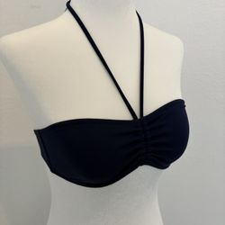 Navy Blue Two Piece Swim Suit With Rhinestones On Bikini Size XS 