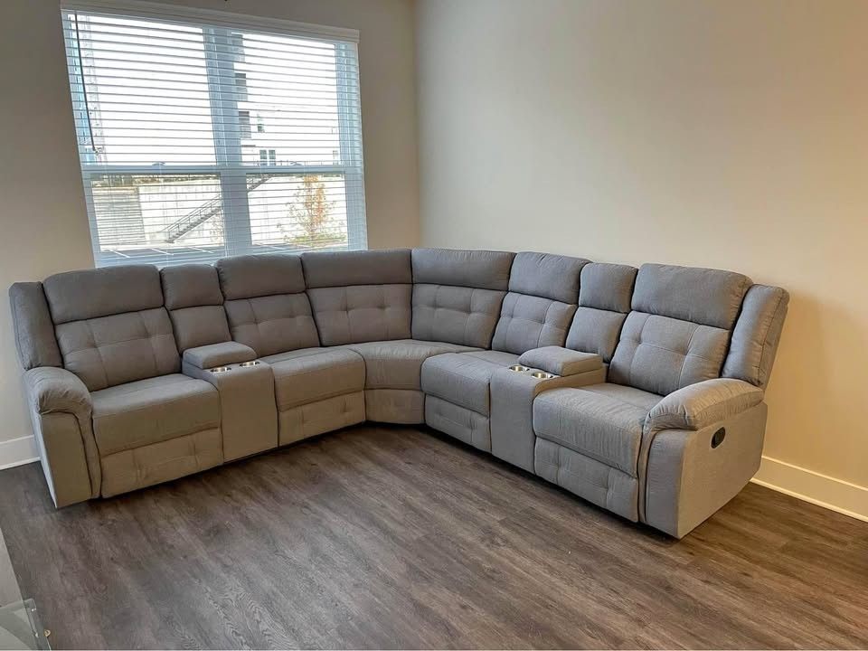 Brand New Fabric Grey Recliner Sofa/Couch | Pay After Delivery 🚚