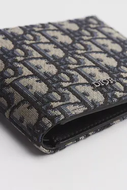 NEW Dior Oblique Jacquard Bifold Wallet – Beige & Black