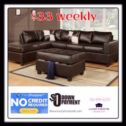 New bonded leather espresso sofa sectional