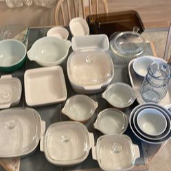 Vintage Pyrex, Corning-ware, and Fire-King 27 Total w/ 10 Lids
