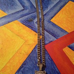Stainless Steel Cuban Chain With A Lion Stains Less Stell