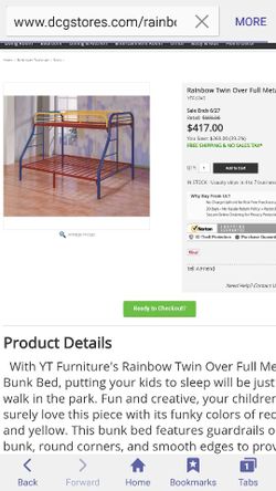 Twin size bed, bottom full and top twin