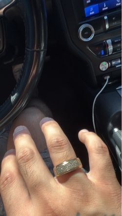 Natural diamond white gold band