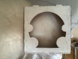 Contemporary art pizza GODDESS HAND PAINTED ON PIZZA BOX