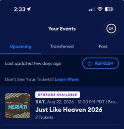 Just Like Heaven Ticket