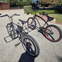 2 BIKES AND BIKE RACK