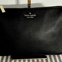 10x7” Kate Spade Brand Name real black leather Crossbody women’s shoulder purse