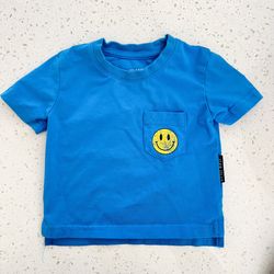 Little Bipsy Blue Smiley Face Tee Size 0-3 Months