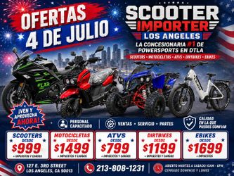 OFERTAS DE 4 DE JULIO EN SCOOTERS, MOTOS, ATVS Y MÁS 🏍️🛵