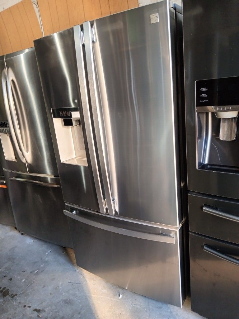 Kenmore Refrigerator French Door Stainless Steel Everything Works Good 