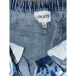 Y2K Cargo Denim Mini Skirt Large Low Rise Acid Wash Snap Button