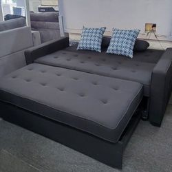 ✅️✅️ Black  sectional sofa  pull out sleep area✅️